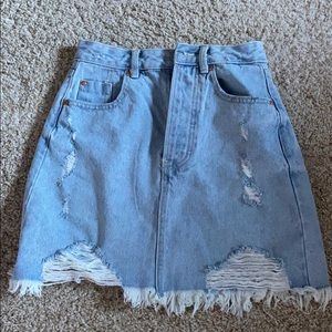 jean skirt with rips